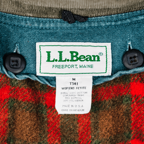 LLBeanThisOldHousePlaidBlanketLinedBarnCoatJacketLabel